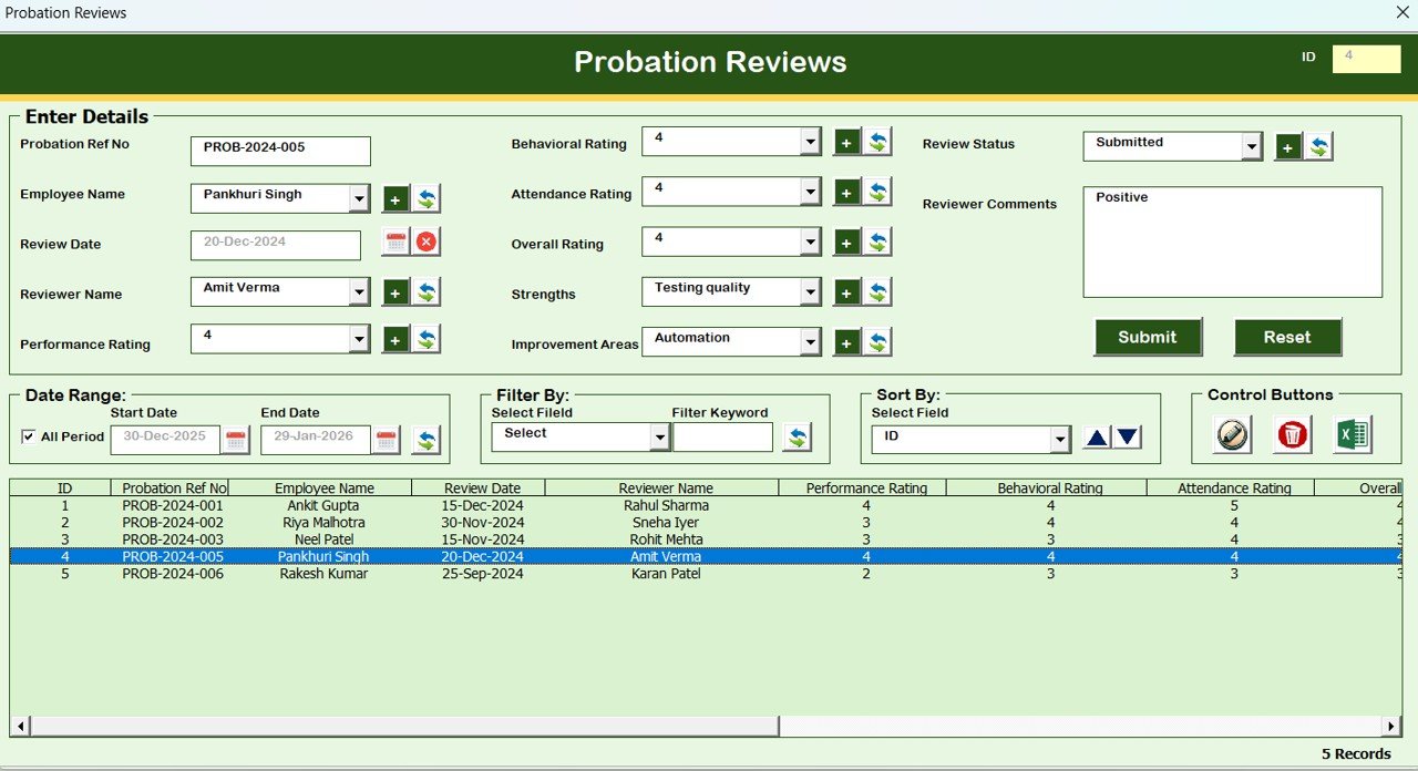 Probation and Confirmation Management System V1.0 in Excel VBA - Image 9