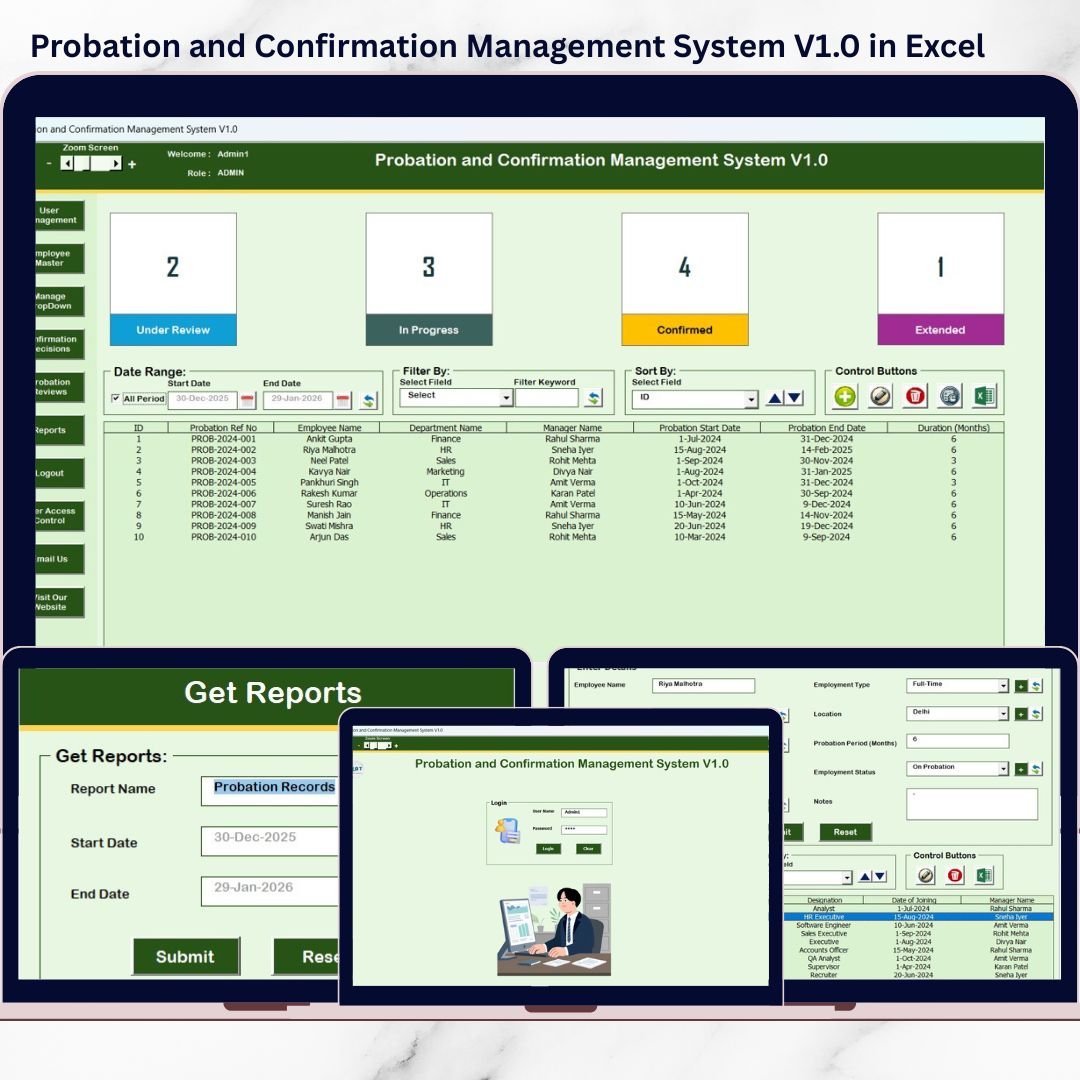 Probation and Confirmation Management System V1.0 in Excel VBA