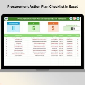 Procurement Action Plan Checklist in Excel