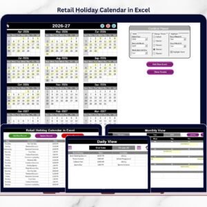 Retail Holiday Calendar in Excel