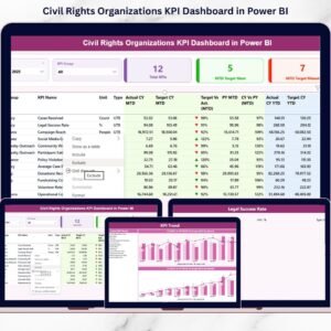 Civil Rights Organizations KPI Dashboard in Power BI