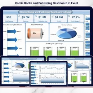 Comic Books and Publishing Dashboard in Excel
