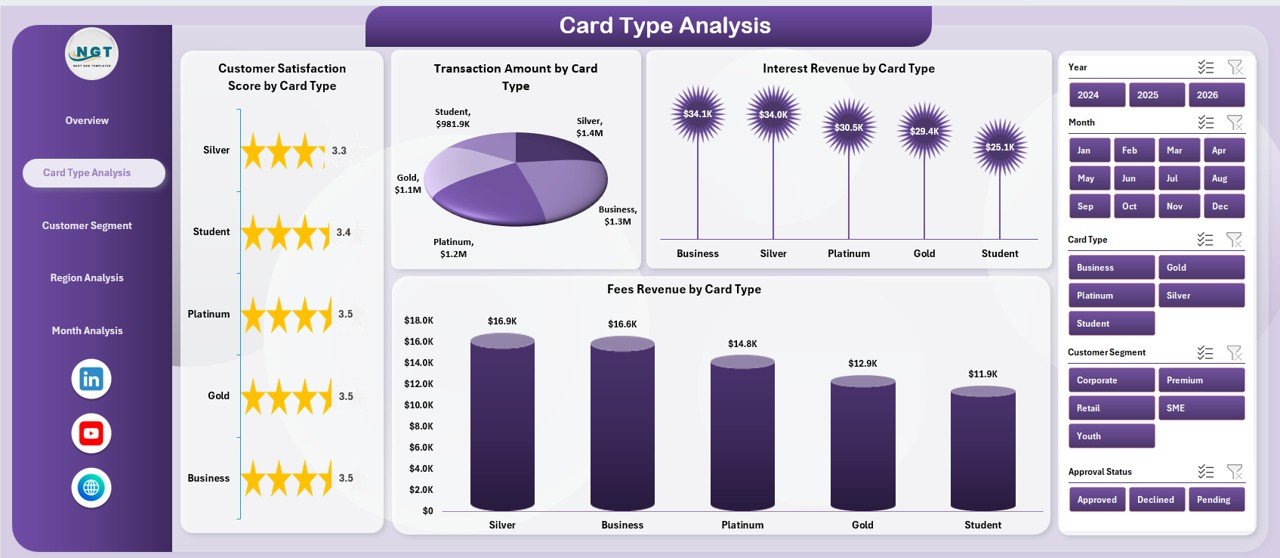 Credit Card Companies Dashboard in Excel - Image 3