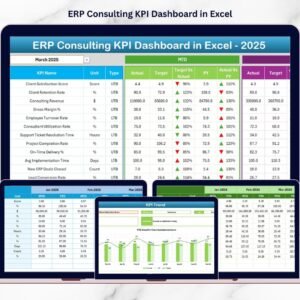 ERP Consulting KPI Dashboard in Excel