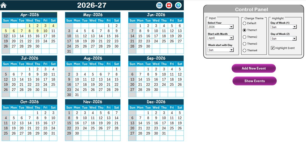 Healthcare Compliance Calendar in Excel