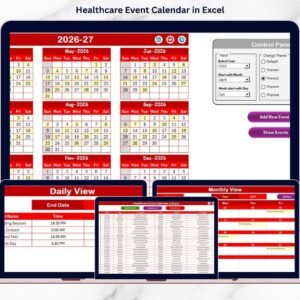 Healthcare Event Calendar in Excel