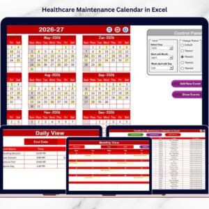 Healthcare Maintenance Calendar in Excel