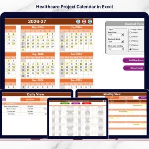 Healthcare Project Calendar in Excel
