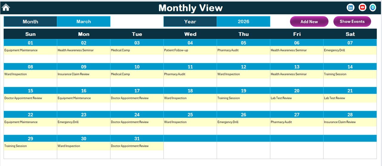 Healthcare Task Calendar in Excel - Image 4