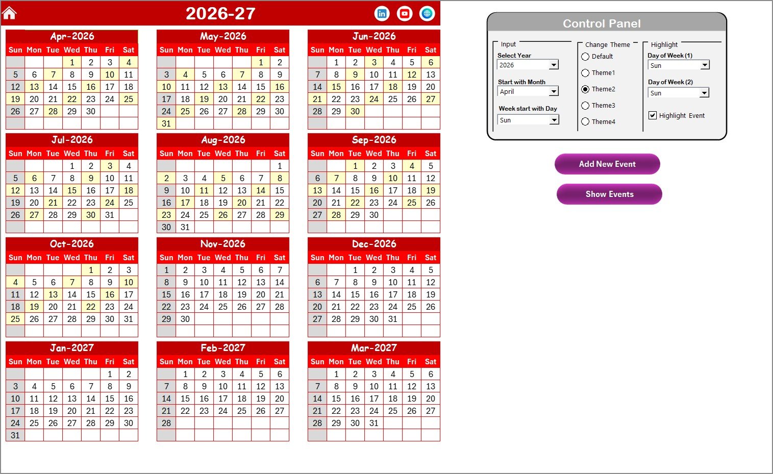 Insurance Compliance Calendar in Excel