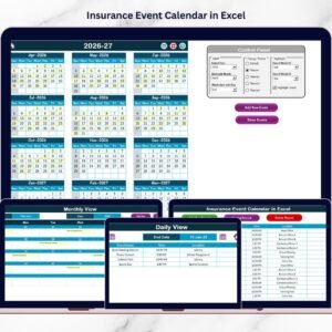 Insurance Event Calendar in Excel