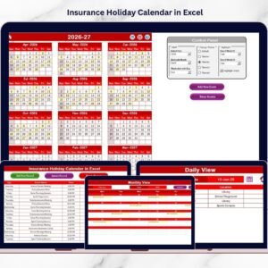 Insurance Holiday Calendar in Excel