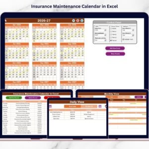 Insurance Maintenance Calendar in Excel