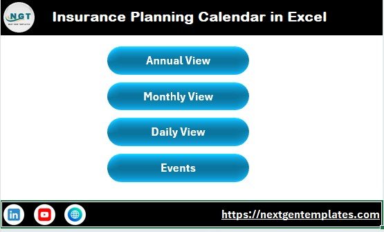 Insurance Planning Calendar in Excel - Image 2