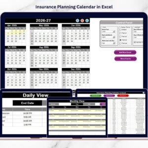 Insurance Planning Calendar in Excel