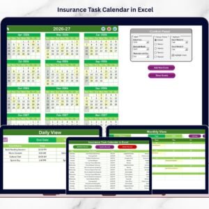 Insurance Task Calendar in Excel