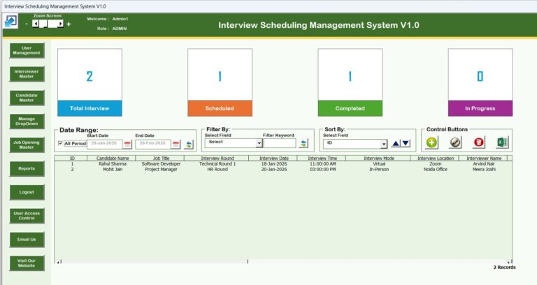 Interview Scheduling Management System V1.0 - Next Gen Templates