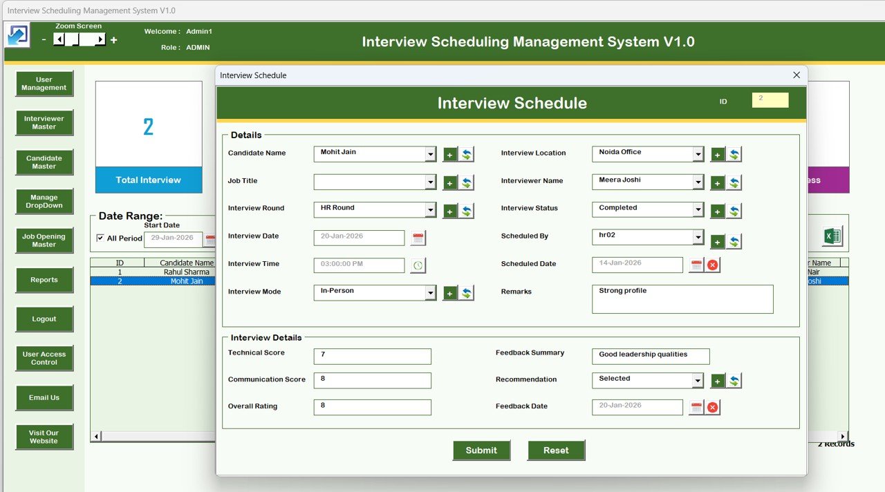 Interview Scheduling Management System