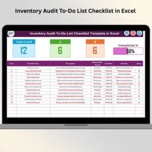 Inventory Audit To-Do List Checklist in Excel