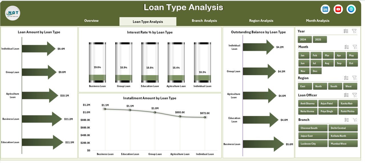 Microfinance Institutions Dashboard in Excel - Image 4