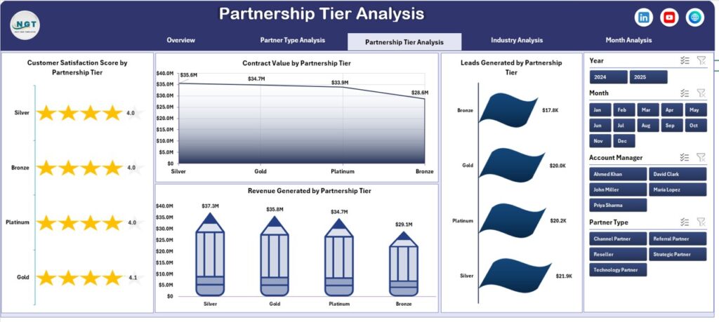 Excel Partner Model Partner Alliances Dashboard in Excel - Next Gen Templates
