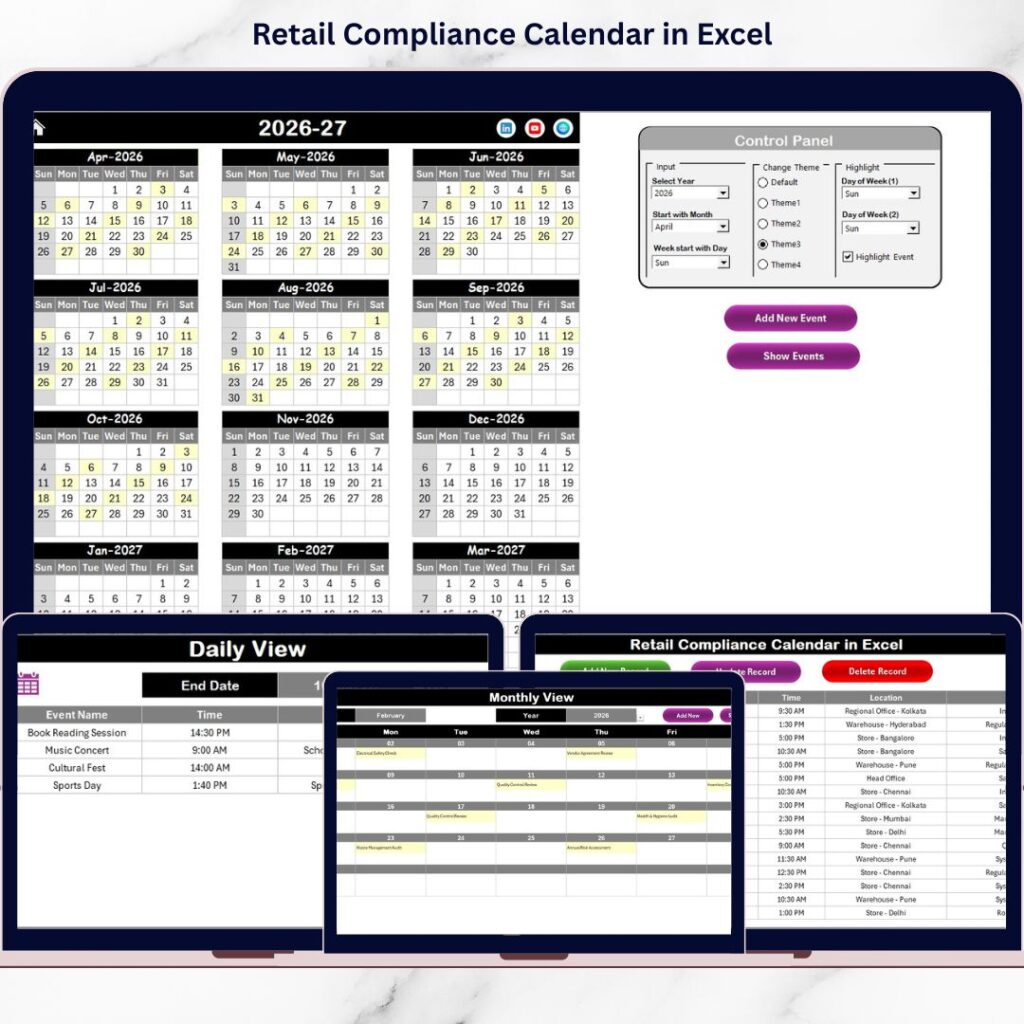 Legal Compliance Calendar in Excel - Next Gen Templates