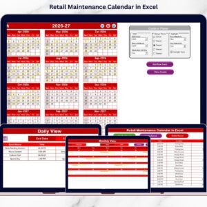 Retail Maintenance Calendar in Excel