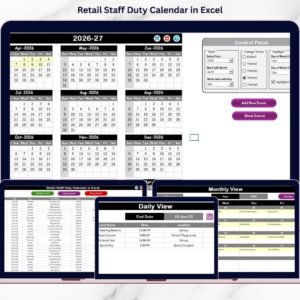 Retail Staff Duty Calendar in Excel