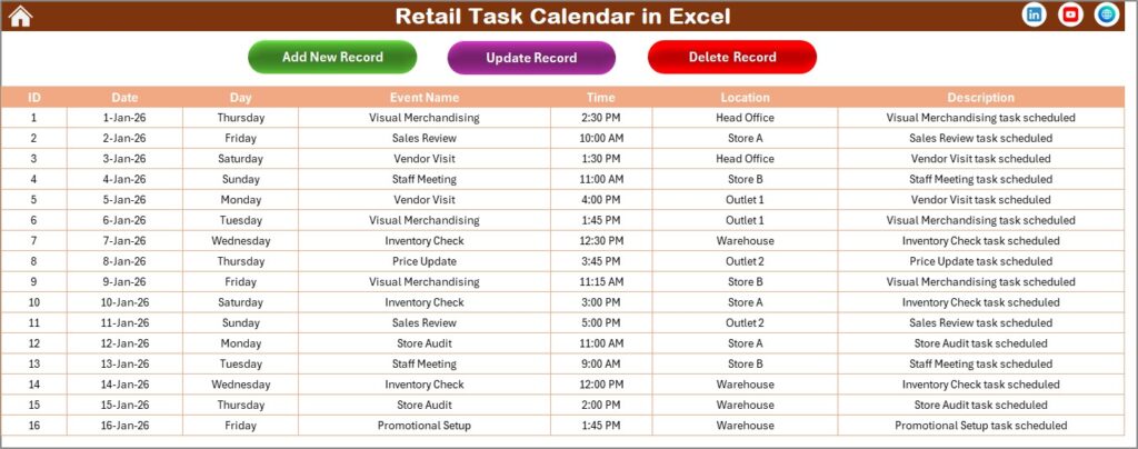 Retail Tasktracker Retail Task Calendar in Excel - Next Gen Templates