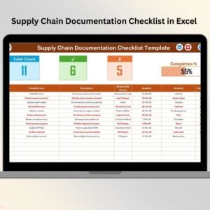 Supply Chain Documentation Checklist in Excel