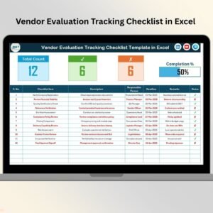 Vendor Evaluation Tracking Checklist in Excel