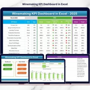 Winemaking KPI Dashboard in Excel