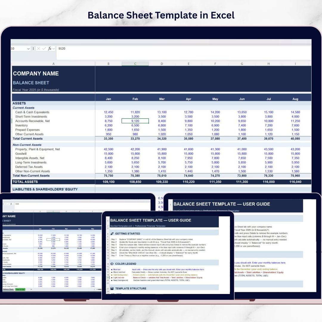 Balance Sheet Template in Excel