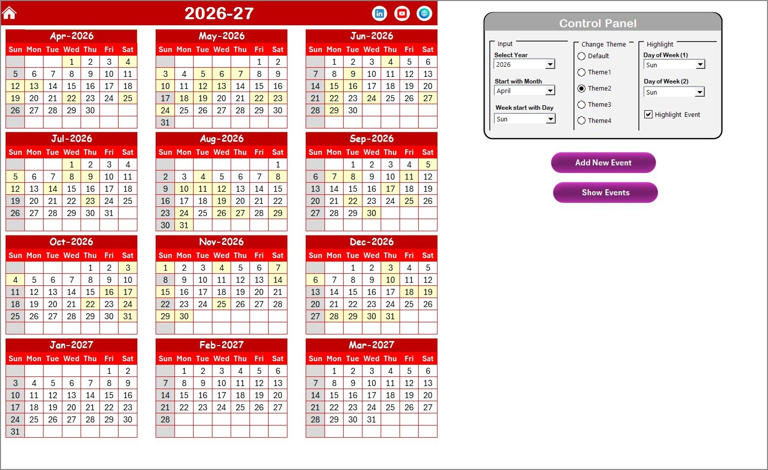 Annual View Sheet tab