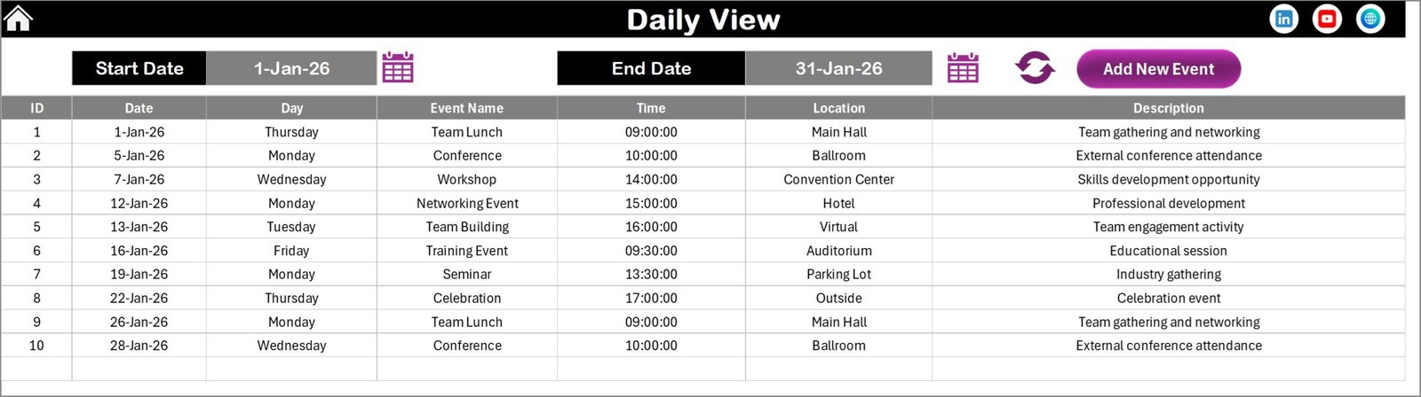 Customer Feedback Analysis Event Calendar in Excel - Image 5