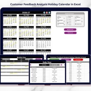 Customer Feedback Analysis Holiday Calendar in Excel
