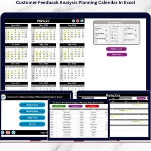 Customer Feedback Analysis Planning Calendar In Excel