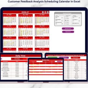 Customer Feedback Analysis Scheduling Calendar in Excel