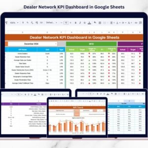 Dealer Network KPI Dashboard in Google Sheets