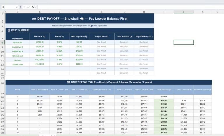 Debt Payoff Calculator Template in Excel - Next Gen Templates