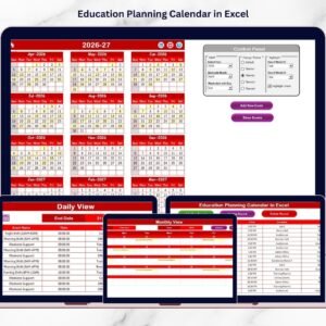 Education Planning Calendar in Excel