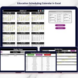 Education Scheduling Calendar in Excel