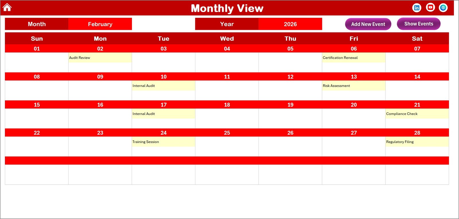 Employee Retention Compliance Calendar In Excel - Image 4