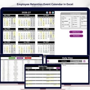 Employee Retention Event Calendar in Excel