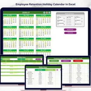 Employee Retention Holiday Calendar In Excel