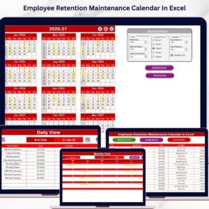 Employee Retention Maintenance Calendar In Excel