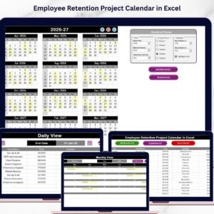 Employee Retention Project Calendar in Excel