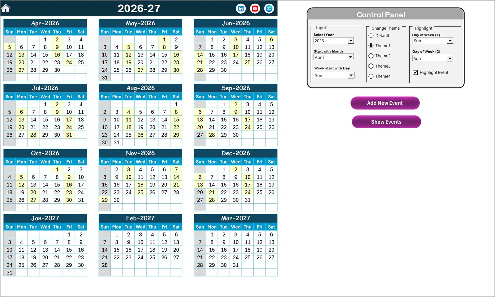 Employee Retention Staff Duty Calendar In Excel