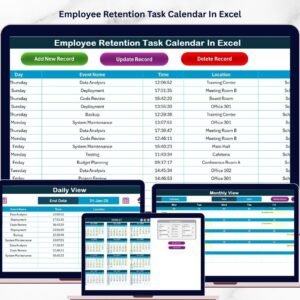 Employee Retention Task Calendar In Excel