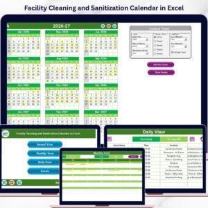 Facility Cleaning and Sanitization Calendar in Excel